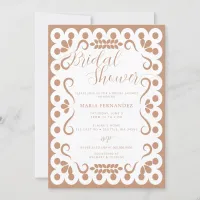 Mexican Papel Picado Boho Barro Bridal Shower Invitation