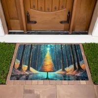 Iridescent Holiday Dream 🎄 Glowing Christmas Tree Doormat