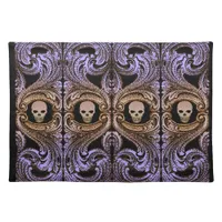 Goth Purple Ornament and Skull Cloth Placemat