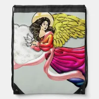 Angel of Peace and Harmony Drawstring Bag