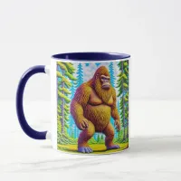 Hairy Bigfoot Walking through the Woods Mug