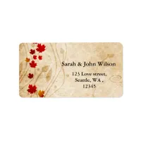 fall autumn  wedding leaves return address label