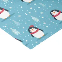 Cute Penguins on Light Blue with Snowflakes  Tissue Paper