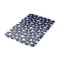 Nautical Sharks Tooth Blue and White Pattern Bath Mat