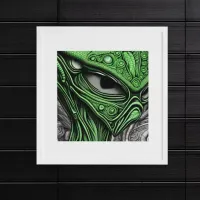 Creepy Abstract Alien Metal Print