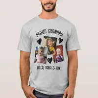 Proud Grandpa | Personalized Photos and Names T-Shirt