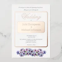 Romantic and Poetic Pastel Lilac Watercolor Foil Invitation