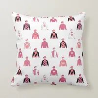 Cute Pink Horse Jockey Silks Equestrian Throw Pillow