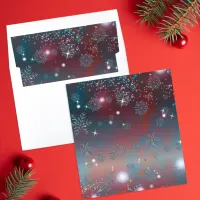 Enchanting Festive Red and Blue Winter Wonderland Envelope Liner