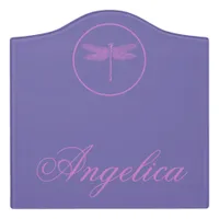 Pink and Purple Fantasy Dragonfly  Door Sign