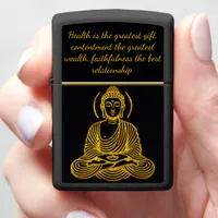 Golden Buddha Statue in Meditation Zippo Lighter