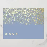 Glitter Wedding RSVP Foil Holiday Postcard