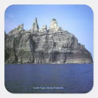 Castle Cape on Alaska Peninsula Square Sticker