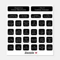 30 Black Travel Affirmation Template Square Sticker