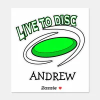 Live to Disc | Disc Golf  Sticker