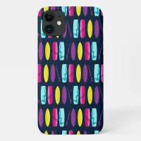 Surfboards on Dark Blue Colourful Surfer's iPhone 11 Case