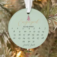 Sage red  Pagoda Christmas Tree Engagement   Ornament