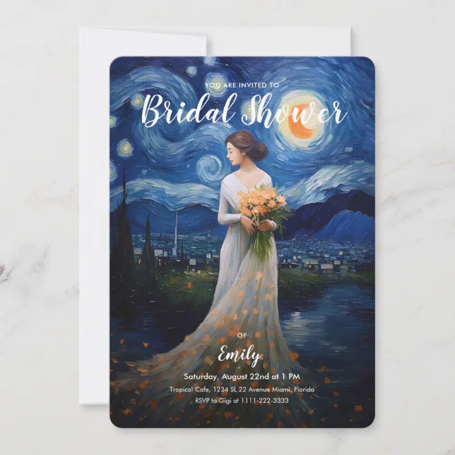 The Starry Night Theme Bridal Shower | Wedding Invitation
