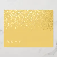 Glitter Wedding RSVP Foil Holiday Postcard