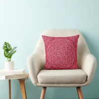 Viva Magenta & Pale Dogwood Boho Mandala Pillow