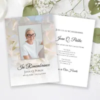 White Carnation Floral Death Anniversary Memorial Invitation