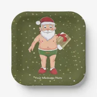 Funny Dirty Santa Christmas Collection Paper Cups Paper Plates