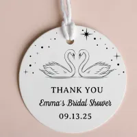 Hand Drawn Swan Elegant Bridal Shower Thank You Favor Tags