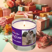 Lots of Love | Purple Personalized 3 Photos Scented Candle