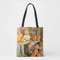 Halloween Pumpkins and Fall Display AutumnTote Bag