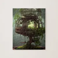 AI generated steampunk bonsai fairy house Jigsaw Puzzle