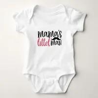 Mama's Little Man Typography  Baby Bodysuit