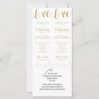 Photo Booth Cards | Love Script - Gold & Beige