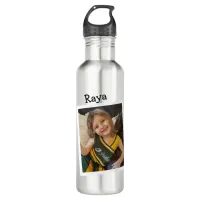 Customized Child's Photo and Name Stainless Steel Water Bottle