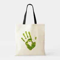 Glowing Ghoul Handprint Tote Bag