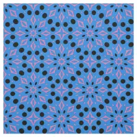 Stylish Blue Pink & Black Geometric Pattern Fabric