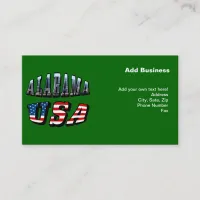 Alabama Picture and USA Flag Font Business Card