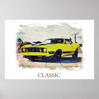 *~* Classic Vintage Popular Retro Muscle Car Poster