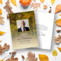 Autumn Leaves Lane Funeral Memorial Sympathy Thank You Card