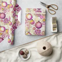 Magenta Gold Christmas Pattern#6 ID1009 Wrapping Paper