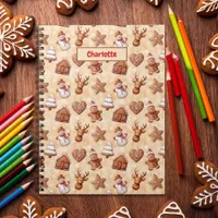 Kids Gingerbread Cookies Christmas Brown  Notebook