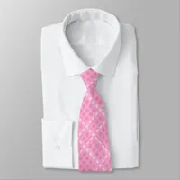 Crisscross Gingham Check Pink and White Necktie