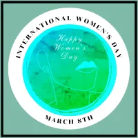 International Women's Day 8th March Colorful Button