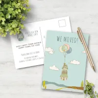 Cute Fun We Moved | Balloon House Announcement Postcard