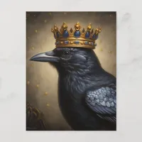 A Raven in a Crown Postcard