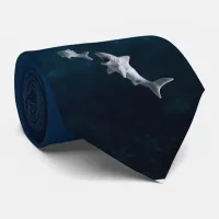 Clay Shark After Fish Deep Blue Water Necktie