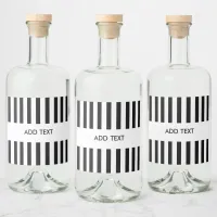 Personalized Your Text Black & White Referee Liquor Bottle Label