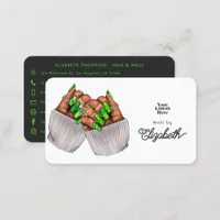 Bold Black and Green Nail Salon Branding for Women Business Card