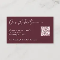 Merlot Modern Wedding Website Card