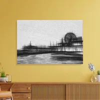 White Noise Santa Monica Pier Canvas Print