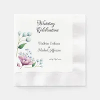 Elegant Floral Wedding Soft Botanical Romance Napkins